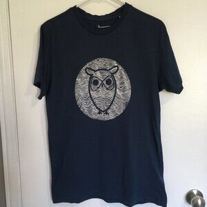 Knowledge Cotton Apparel Men's Short Sleeve Owl T-Shirt Size L